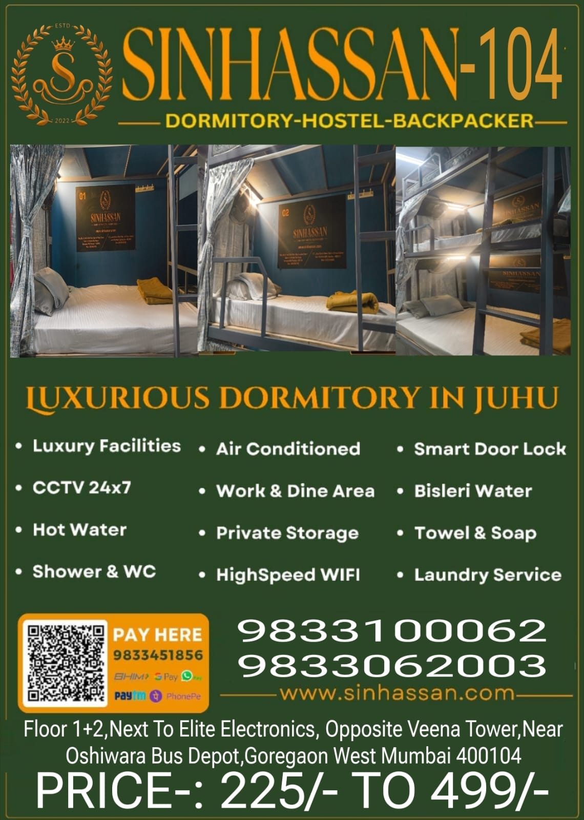 Stacked dormitory beds